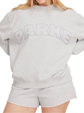 PARKE Mockneck Pullover Heather Gray Sweatshirt L/XL